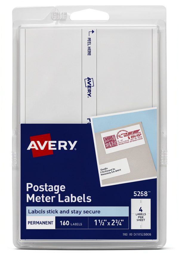 Avery Postage Meter Labels 1.5x2.75 Inch White 40 Sheets Compatible-0