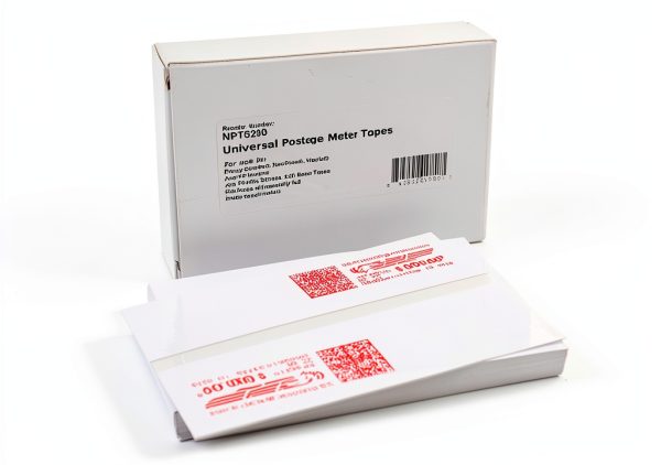 Universal Postage Meter Tape - American Mailing - 2x6 White Labels-1